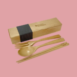 木製便攜式餐具連盒